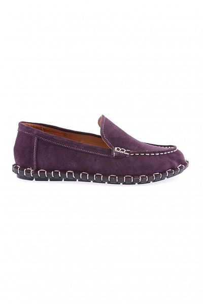 DGN Pantofi de damă cu cusături detaliat din piele intoarsa mov 71432110