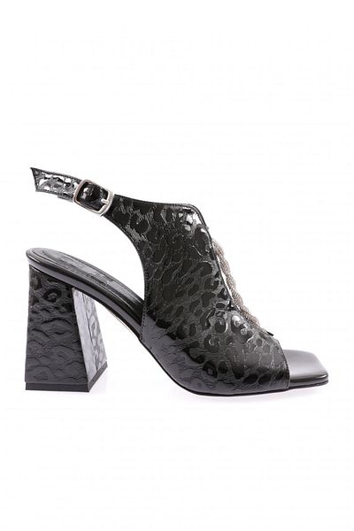 DGN 08-23y Sandale cu toc răsucite pentru femei Silver Stone