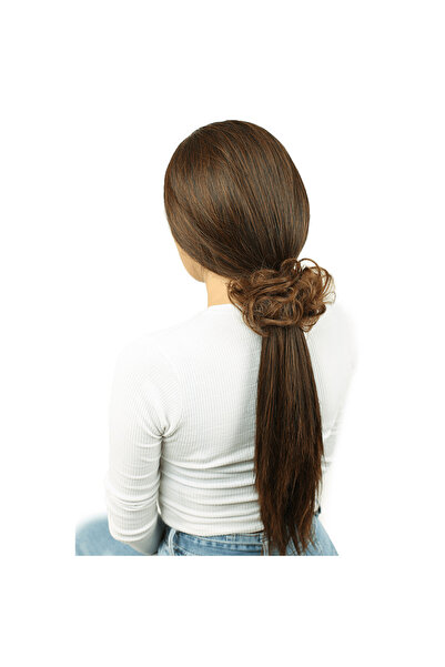 SÇ PERUK Hair bun with elastic band - baby brown
