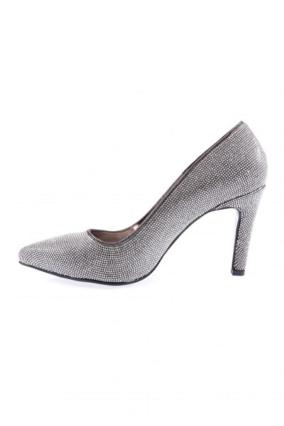 DGN Kadın Sivri Burun Kristal Taşlı Abiye Ayakkabı Platin 24213294