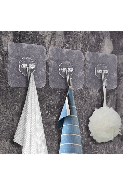 kapsulavm Ultra Strong Adhesive 10 Pieces Transparent Hanger