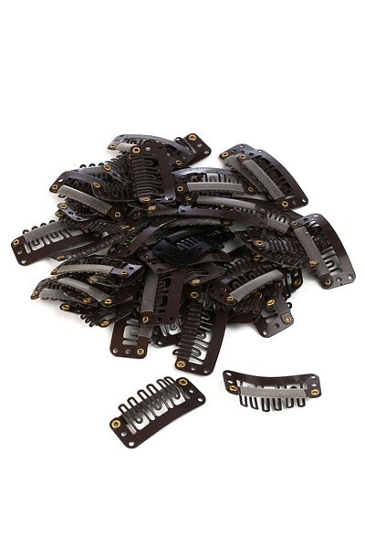 arzuperuk peruk ve saç atölyesi Dark Brown Snap Clip - 10 Pieces