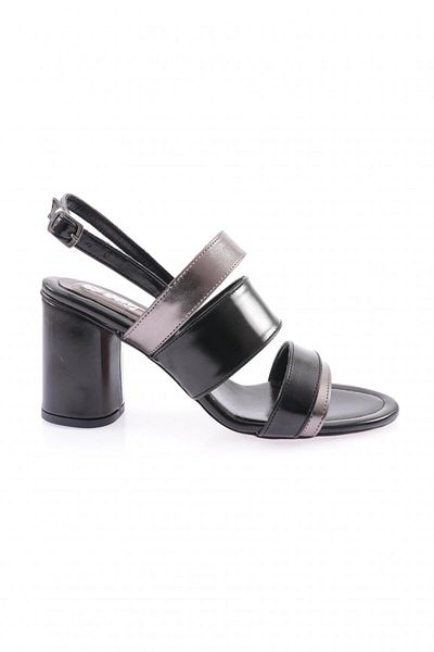 DGN Black Platinum Women's Heeled Sandals - 4213273