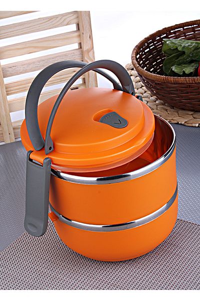 Osso Fashion Sefer Tan Food Thermos Storage Container Thermos Set of 2 - STEEL