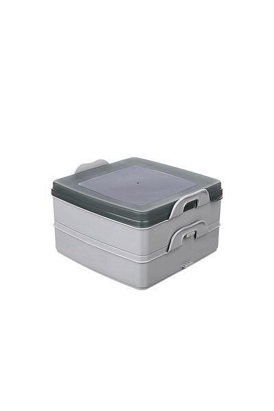kapsulavm 2-Layer Storage Container with Lid - Nutrition Container - Lunch Box Diet Container