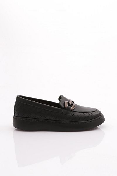 DGN Дамски обувки Laser Loafers с катарама, черни, 5332678