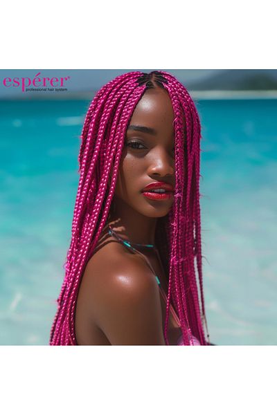 KONAK PERUK 100 gr.Dark Fuchsia Synthetic Braiding Hair Esperer