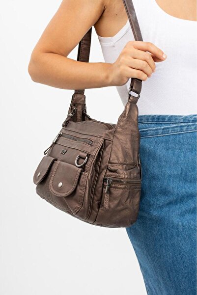 Baginn Y.S.Deri Kadın Çapraz Askılı Postacı Omuz Çantası Vegan Deri 25*20 Cm ...