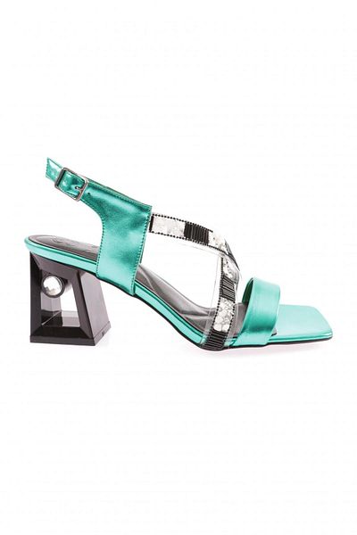 DGN Women's Cross Strap Stone Sandals Green Opening 78221033
