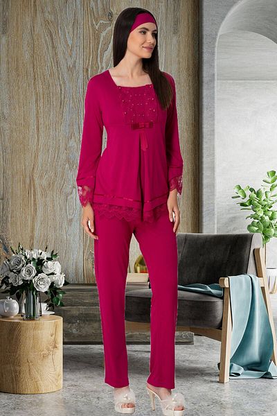 Mecit Pijama Σετ Πιτζάμες εγκυμοσύνης Mecit 1820 Fuchsia