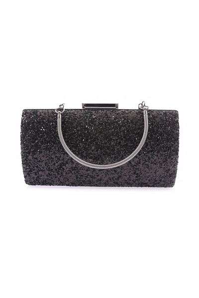 DGN Black Sequin Women's Evening Dress Clutch Bag