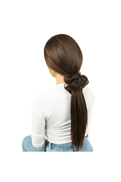 Marsilyan Hairy Elastic Bun Buckle / Brown Caramel