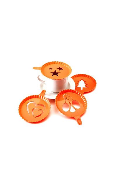 KAYAMU Colorful Coffee Decoration Templates - 4-Piece Magic Decoration Template