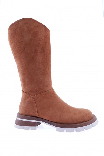 DGN Tan Suede Γυναικείες Μπότες - Πλαϊνό φερμουάρ 511621085
