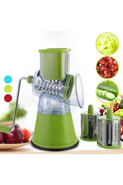 deryame Practical Roller Grater Drum Grater with Handle
