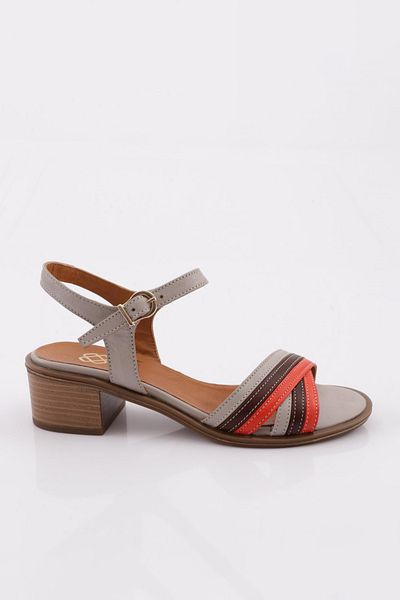 DGN 695 Women's - Cross Strap Low Heel Sandals with Ankle Strap