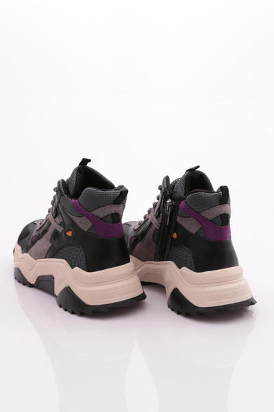 DGN Dámské tenisky se silnou podrážkou Black Purple Multi 76913138