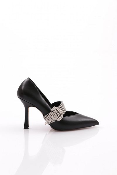 DGN 5100 Rochie de seară cu cataramă de curea de piatră pentru femei Pantofi cu toc