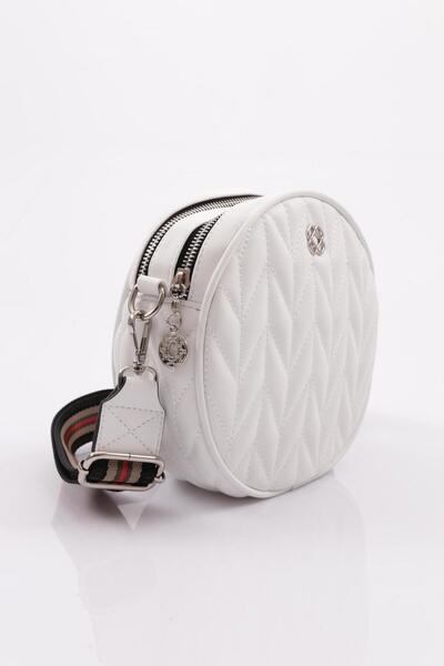 DGN Geantă de cruce rotundă matlasată albă - Femei 23552856