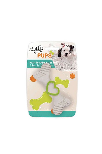 Afp Pups-Heart Teething Latex Bone Puppy K.Green Zngzr