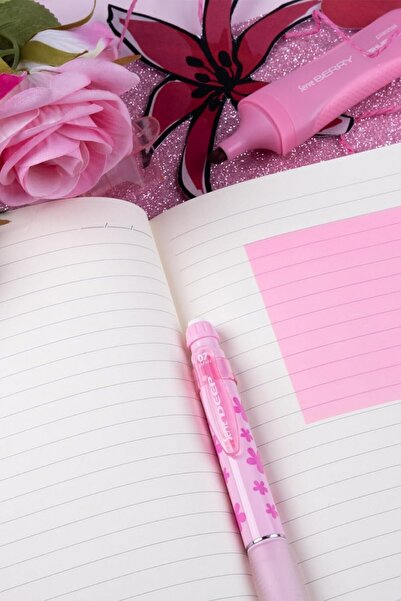 Serve Note 15x21cm 120yp Çizgili Desenli Defter Şeker Pembe