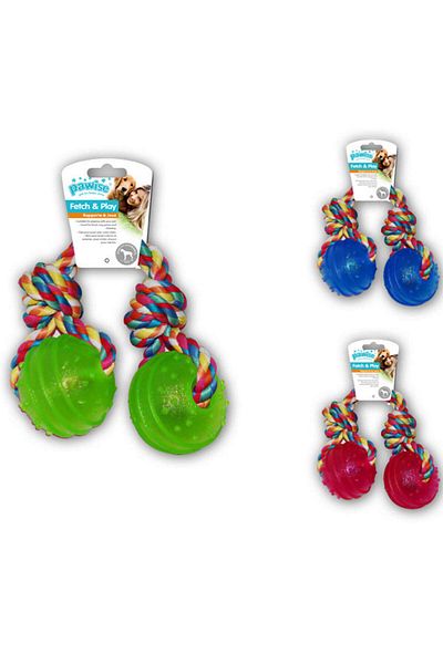 Pawise Two Ball Dental Floss Dog Toy 42 cm Dpmah