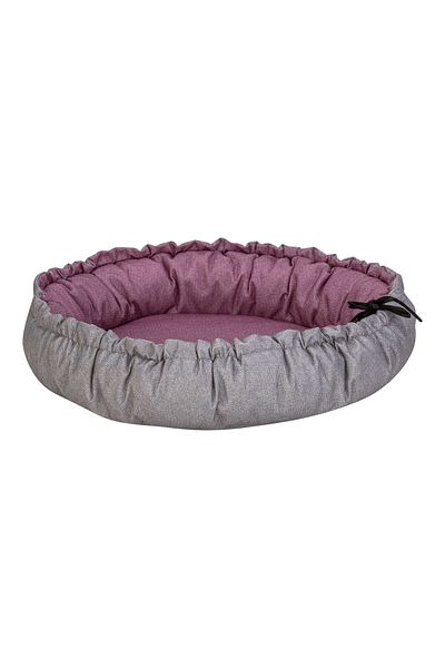 Pet Comfort سرير للقطط والكلاب على شكل زهرة دوار الشمس مزدوج الجوانب وردي/رمادي 60 سم Dpmah