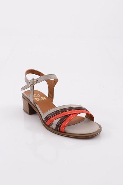 DGN 695 Women's - Cross Strap Low Heel Sandals with Ankle Strap