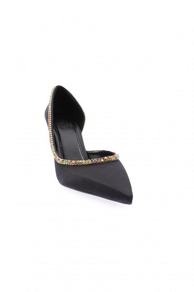 DGN Black Satin Stiletto - Transparent Detail, Women'S, 24393261