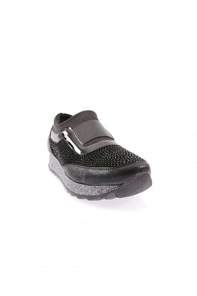 DGN Pantofi de damă cu talpă groasă Silver Stone Pantofi negri 112130142674