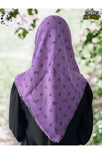 its AY shop وشاح حجاب نسائي من القطن بلون أرجواني فاتح