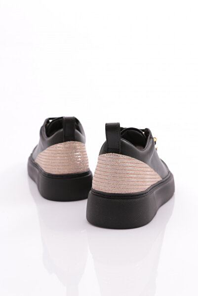 DGN Women's Thick Colored Crystal Stone Sneakers Shoes Black 15299743118