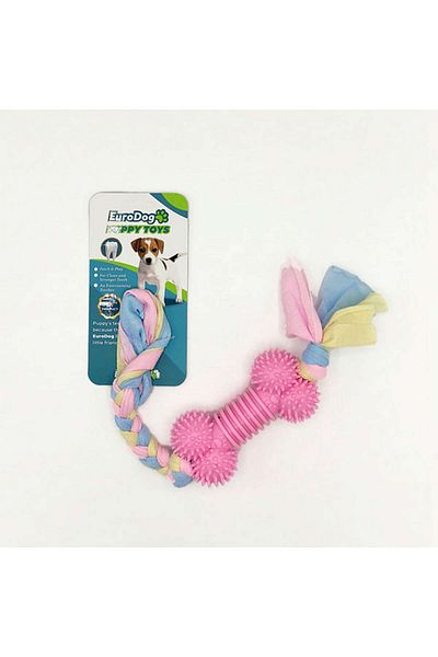 Eurodog Puppy Toys Pink Bone Teething Toy Dpmah