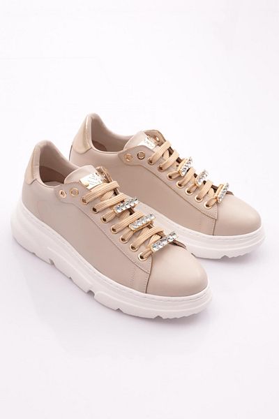 DGN Pantofi de damă bej - Pietre de cristal groase 15299753118