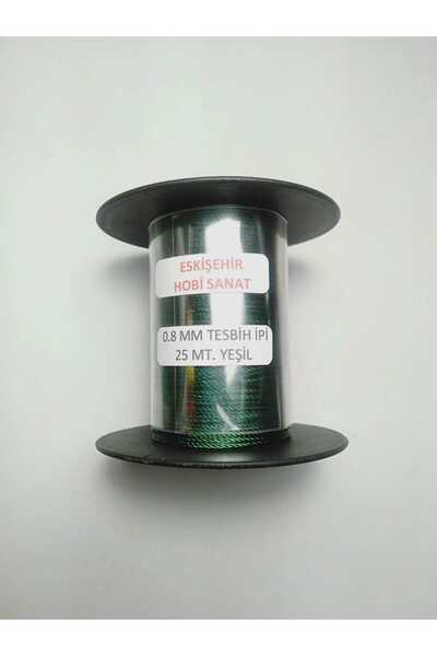 Eskişehir hobi sanat 0,8 mm 25 μέτρα κορδόνι χάντρες προσευχής Πράσινο χρώμα
