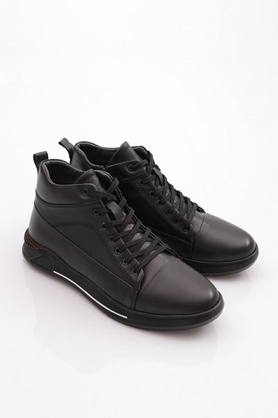 DGN Genuine Leather Black Men's Lace-Up Boots