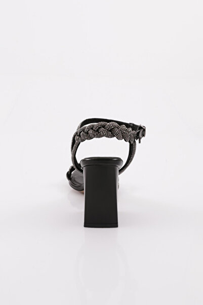 DGN 806 Women's Silver Stone Twisted Heeled Sandals