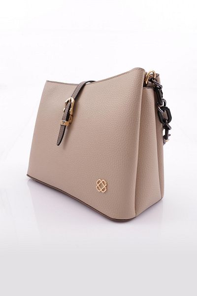 DGN Women's Chain Detailed Shoulder and Arm Bag Mink Rolax 2183426