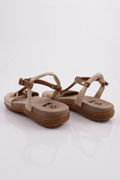DGN Μπεζ Γυναικεία Σανδάλια - Επίπεδη Σόλα και Γραβάτα στον Αστραγάλο