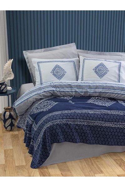 Cotton Box Hardy Gray Double Blanket Bedding Set