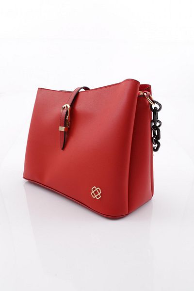 DGN 107 Women's Chain Detailed Shoulder and Shoulder Bag