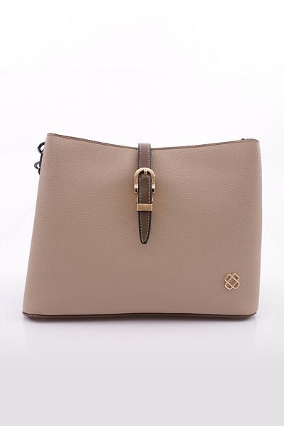 DGN Women's Chain Detailed Shoulder and Arm Bag Mink Rolax 2183426