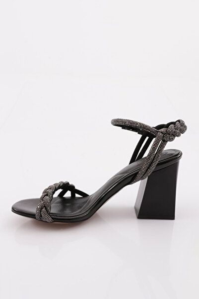 DGN 806 Women's Silver Stone Twisted Heeled Sandals