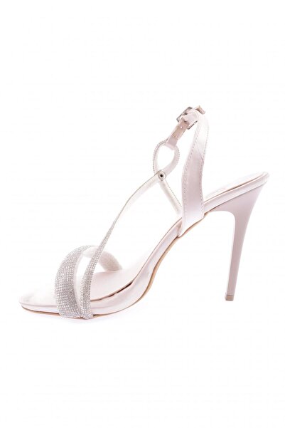 DGN Women's Silver Stone Cross Banded Evening Dress Shoes Skin Satin 232430142674