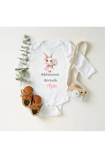 JoneBase بدلة أطفال من القطن 100% بأكمام طويلة مطبوع عليها "الحب الوحيد للأخت...