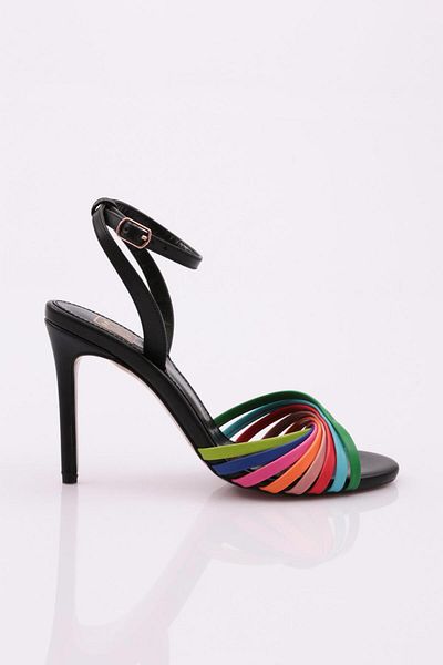 DGN Black Heeled Ankle Strap Women's Multi - 42152859