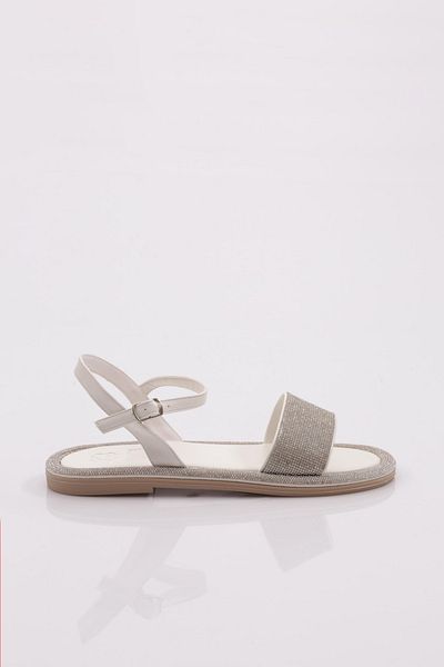 DGN Sandale de damă White Stone - Talpă plată 416233210