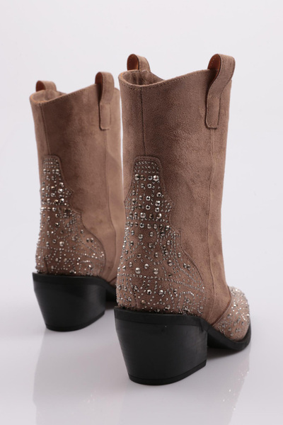 DGN Kadın Western Bot Vizon Süet 4415535