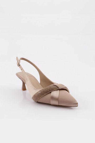 DGN 5025 Model Women's - Backless Stone Embroidered Heeled Shoes