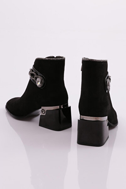 DGN Kadın Topuklu Bot Siyah Süet 421233488